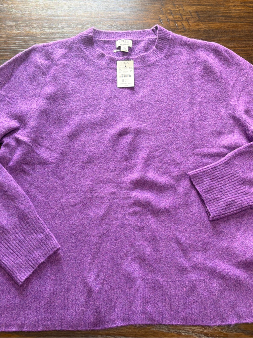 J. Crew Purple Crewneck Sweater - Heather Violet Knit